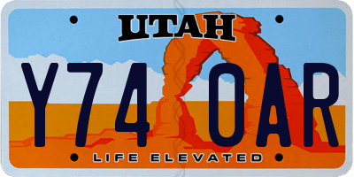 UT license plate Y740AR