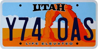 UT license plate Y740AS