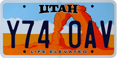 UT license plate Y740AV