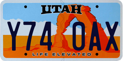 UT license plate Y740AX