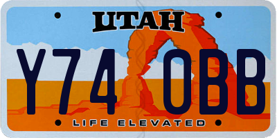 UT license plate Y740BB