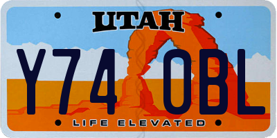 UT license plate Y740BL
