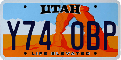 UT license plate Y740BP