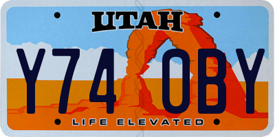 UT license plate Y740BY