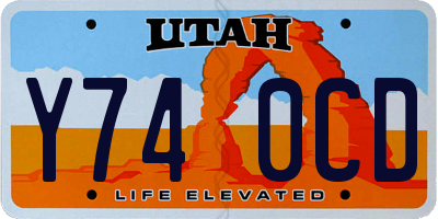 UT license plate Y740CD