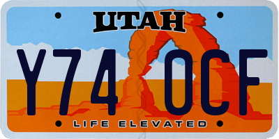 UT license plate Y740CF