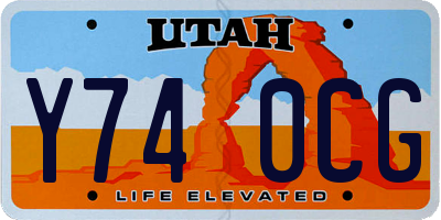 UT license plate Y740CG