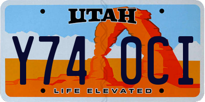 UT license plate Y740CI