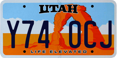 UT license plate Y740CJ