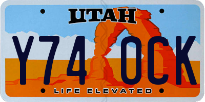 UT license plate Y740CK
