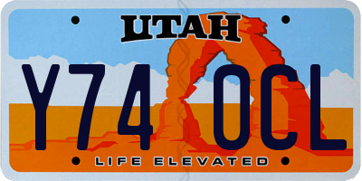 UT license plate Y740CL