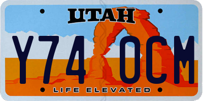 UT license plate Y740CM