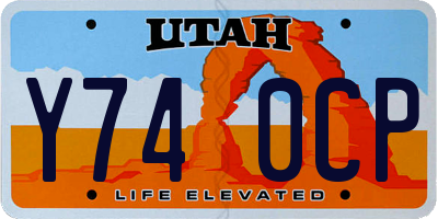 UT license plate Y740CP