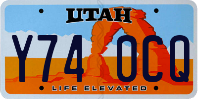 UT license plate Y740CQ