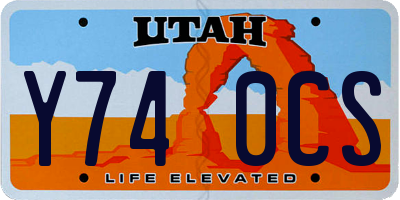 UT license plate Y740CS