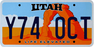 UT license plate Y740CT