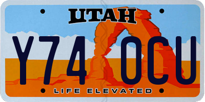 UT license plate Y740CU