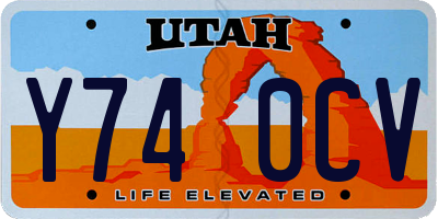 UT license plate Y740CV