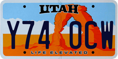 UT license plate Y740CW