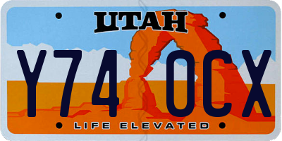UT license plate Y740CX