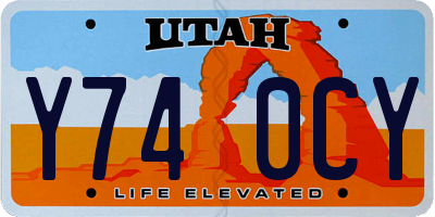 UT license plate Y740CY