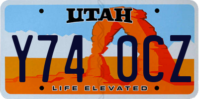 UT license plate Y740CZ