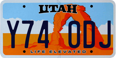 UT license plate Y740DJ
