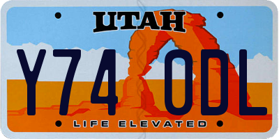 UT license plate Y740DL