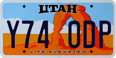 UT license plate Y740DP