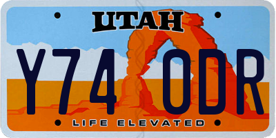 UT license plate Y740DR