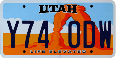UT license plate Y740DW