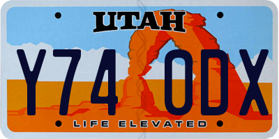 UT license plate Y740DX