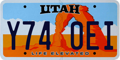 UT license plate Y740EI