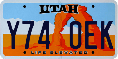 UT license plate Y740EK