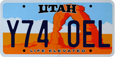 UT license plate Y740EL