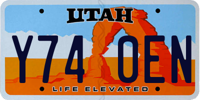 UT license plate Y740EN