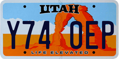 UT license plate Y740EP