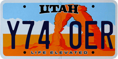 UT license plate Y740ER
