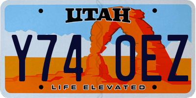 UT license plate Y740EZ