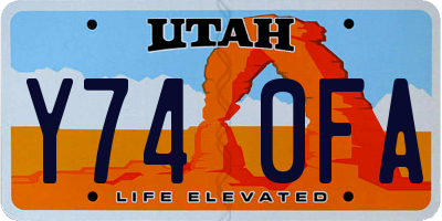 UT license plate Y740FA