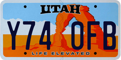 UT license plate Y740FB