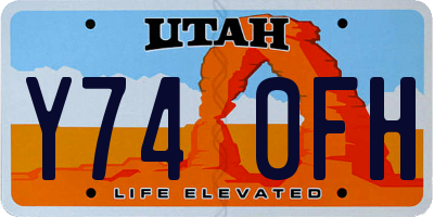 UT license plate Y740FH