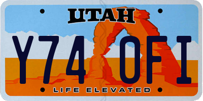 UT license plate Y740FI