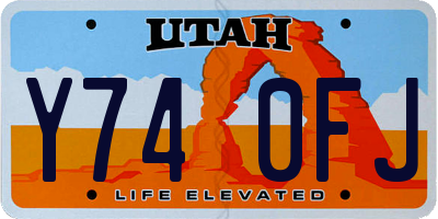 UT license plate Y740FJ