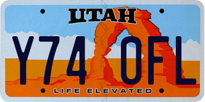 UT license plate Y740FL
