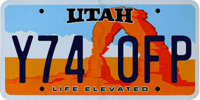 UT license plate Y740FP