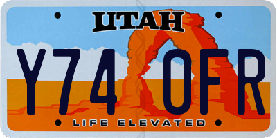 UT license plate Y740FR