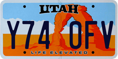 UT license plate Y740FV