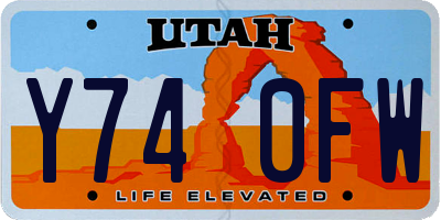 UT license plate Y740FW