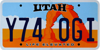 UT license plate Y740GI